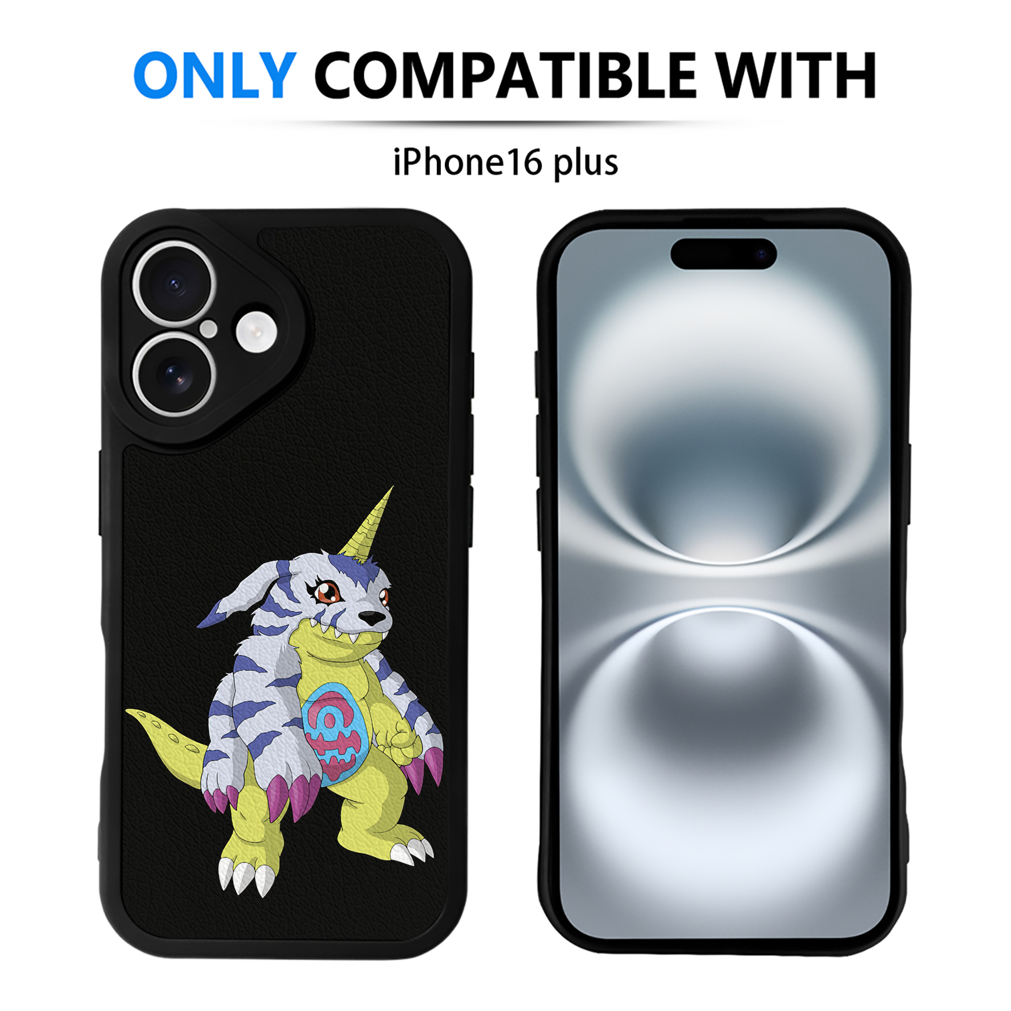 （画像用） Digimon デジタルモンスター/デジモン 【iPhone 16シリーズ対応】シリコンスマホケース（レザー調） 材質：シリコン